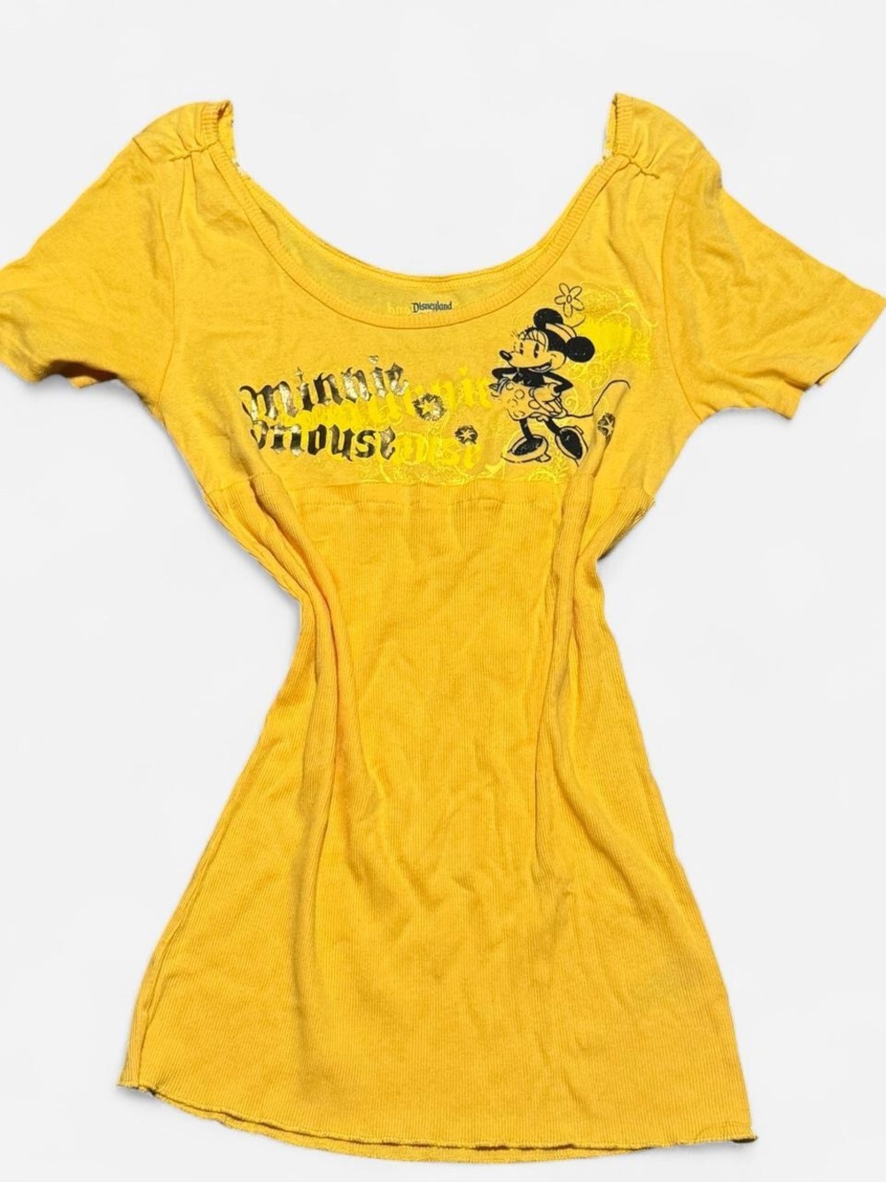Yellow Graphic Tee with Minnie Mouse Print